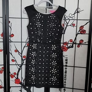 Betsey Johnson Black Laser cut Dressp